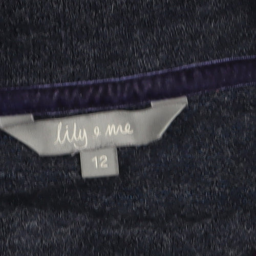 Lily and Me Women's Blue High Neck Long Sleeve Cardigan Size 12