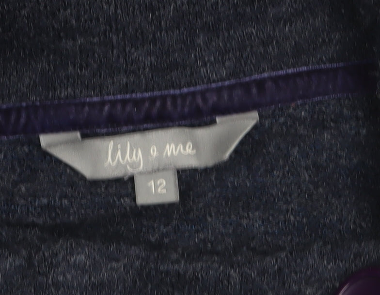 Lily and Me Women's Blue High Neck Long Sleeve Cardigan Size 12