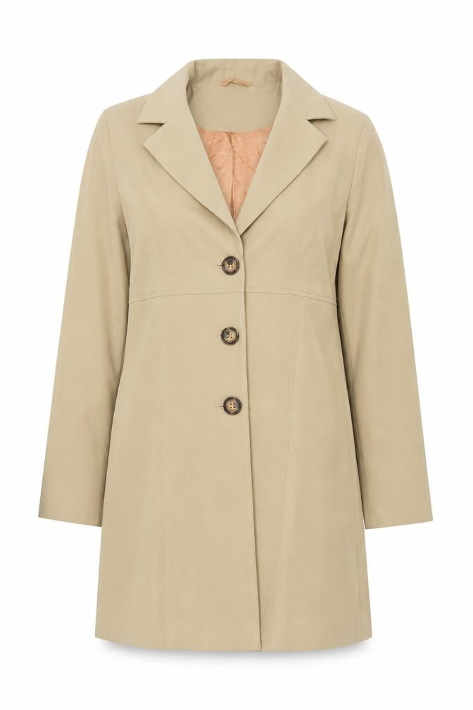 Wallis Women’s Beige Mid-Length Trench Coat Size 10 Lined Classic Style