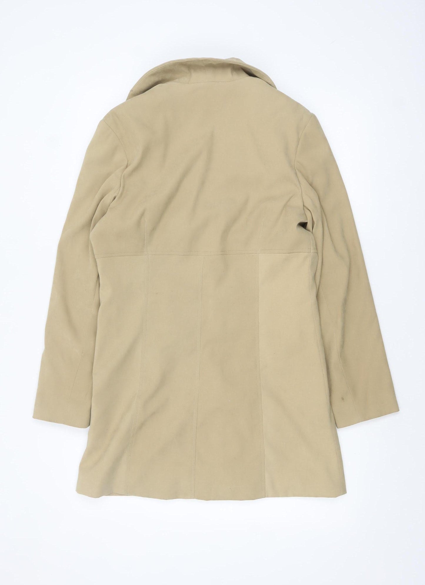 Wallis Women’s Beige Mid-Length Trench Coat Size 10 Lined Classic Style