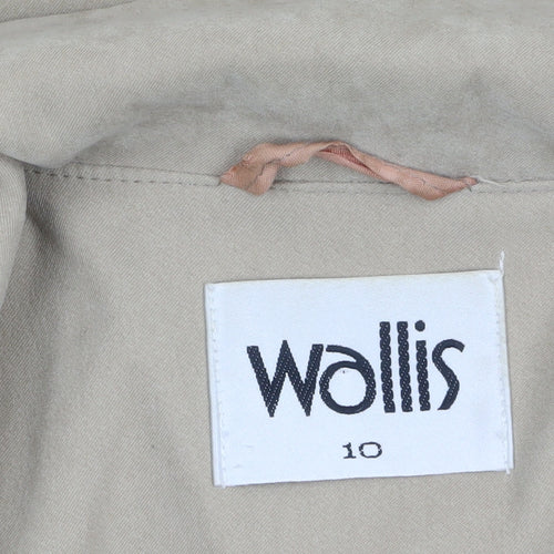 Wallis Women’s Beige Mid-Length Trench Coat Size 10 Lined Classic Style