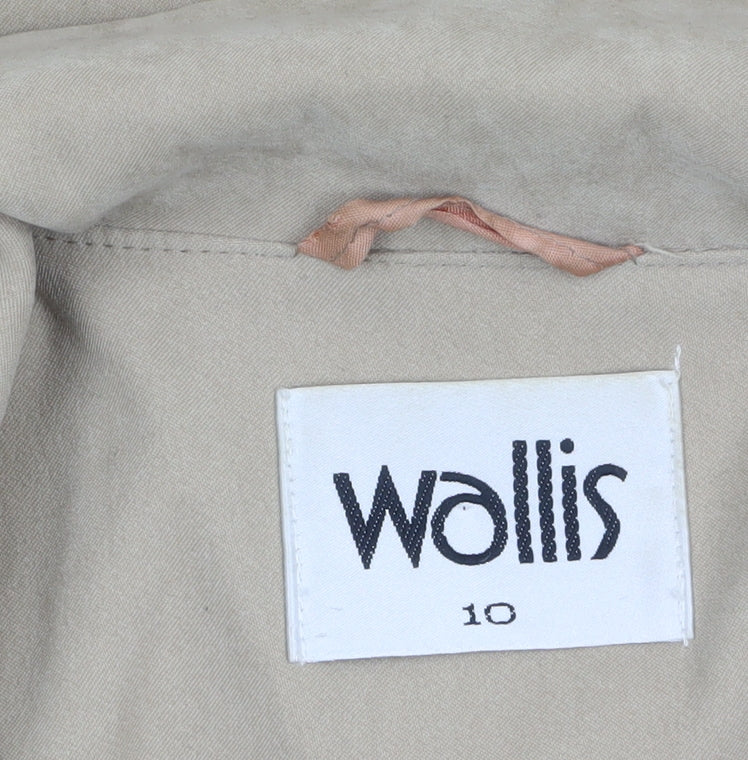 Wallis Women’s Beige Mid-Length Trench Coat Size 10 Lined Classic Style