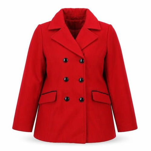 Debenhams Women's Red Pea Coat Size 16 Polyester Blend
