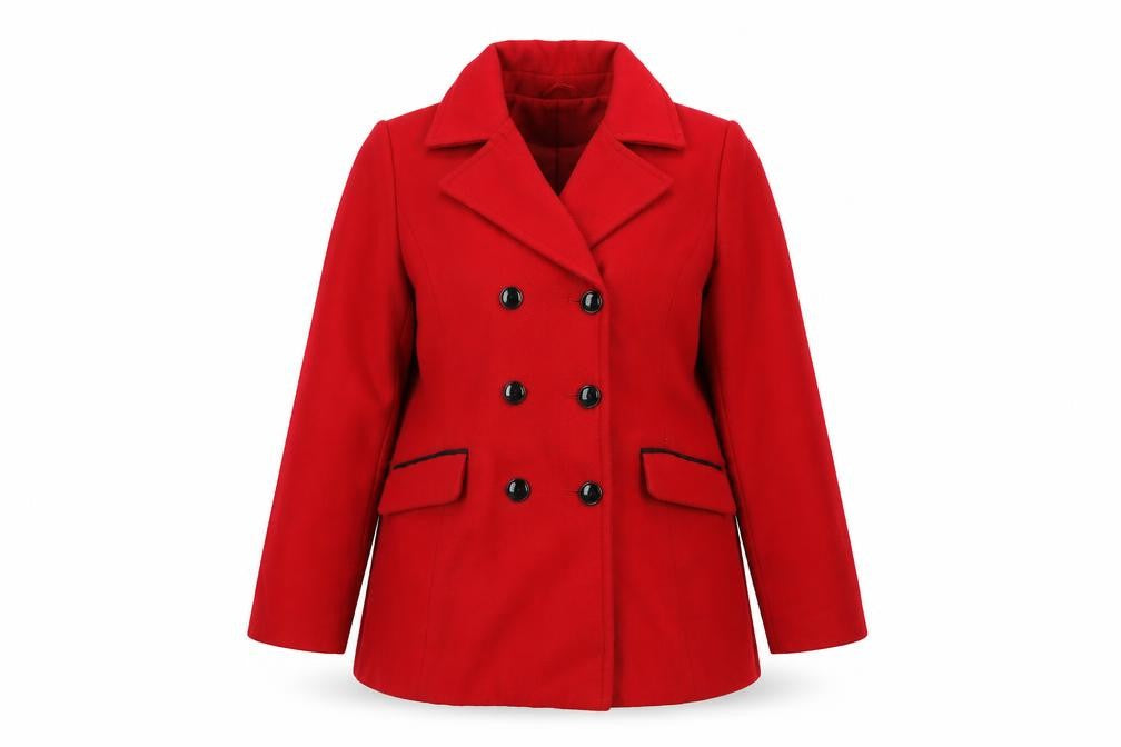 Debenhams Women's Red Pea Coat Size 16 Polyester Blend
