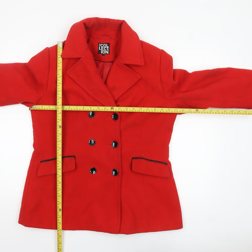 Debenhams Women's Red Pea Coat Size 16 Polyester Blend