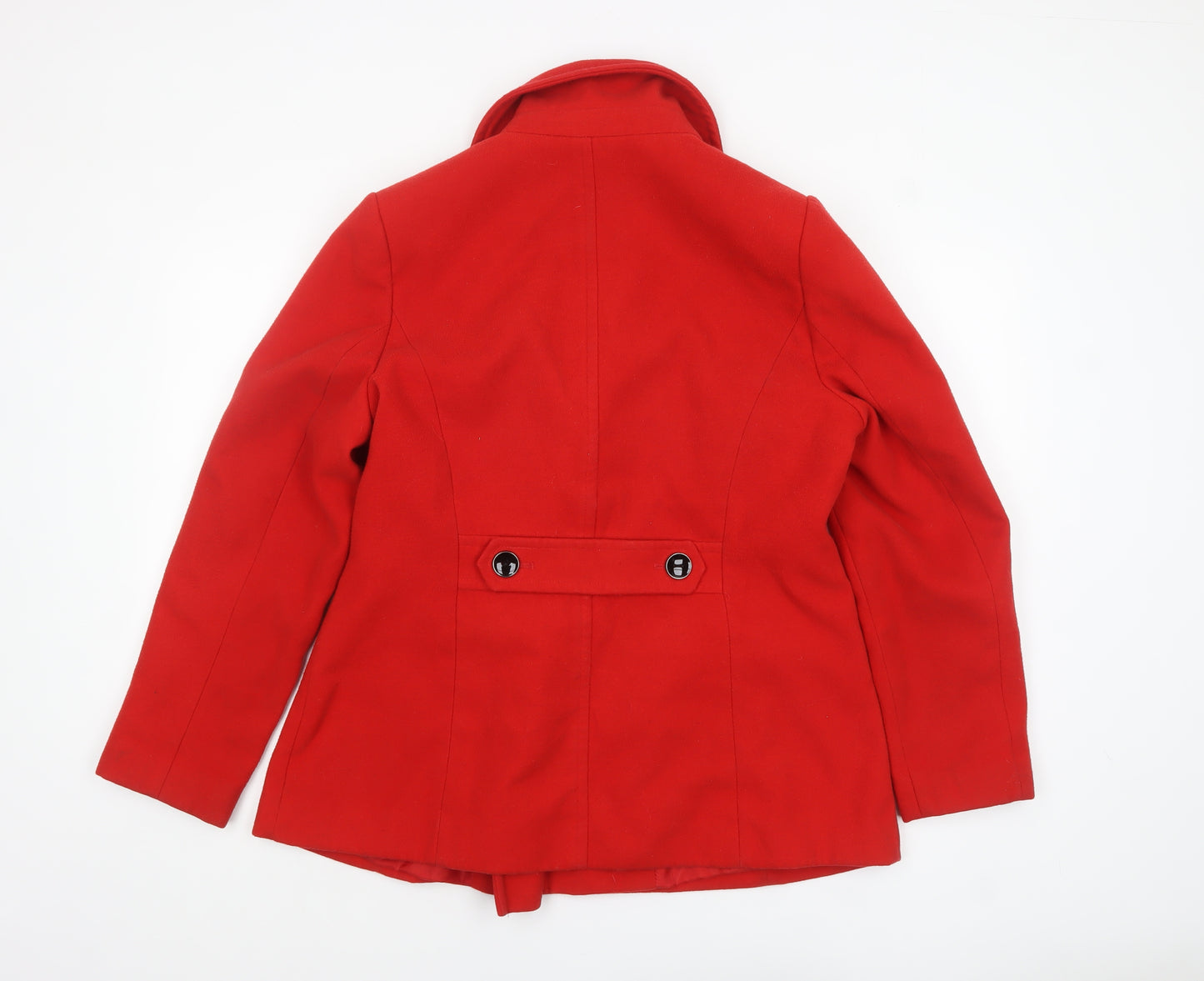 Debenhams Women's Red Pea Coat Size 16 Polyester Blend