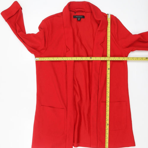 Amisu Women's Red Open Front Jersey Blazer Size 12