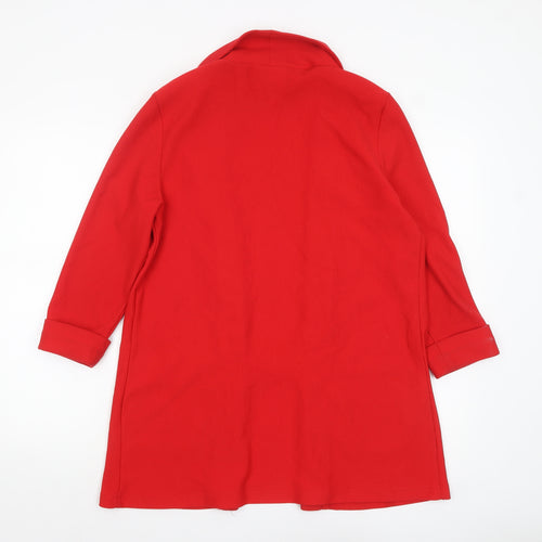 Amisu Women's Red Open Front Jersey Blazer Size 12