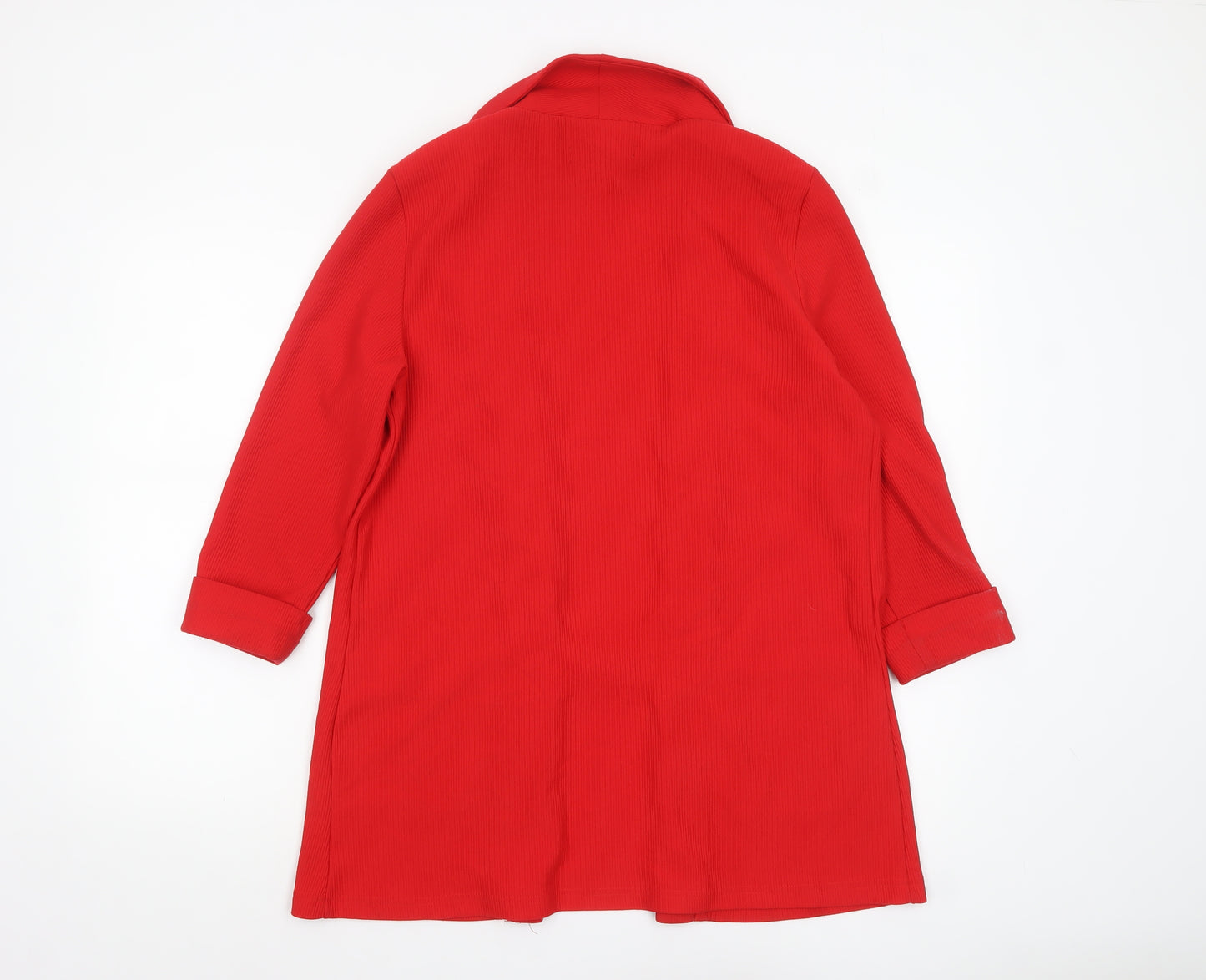 Amisu Women's Red Open Front Jersey Blazer Size 12