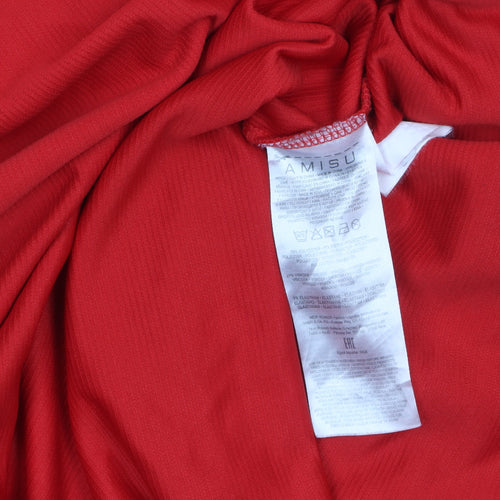 Amisu Women's Red Open Front Jersey Blazer Size 12