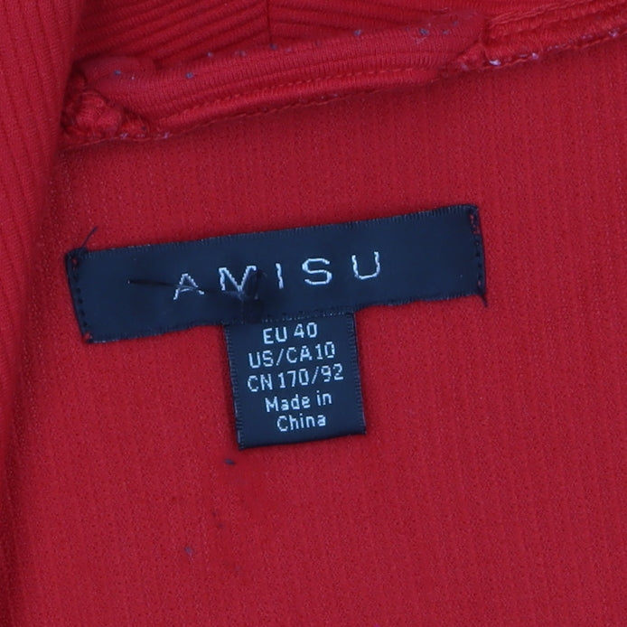 Amisu Women's Red Open Front Jersey Blazer Size 12