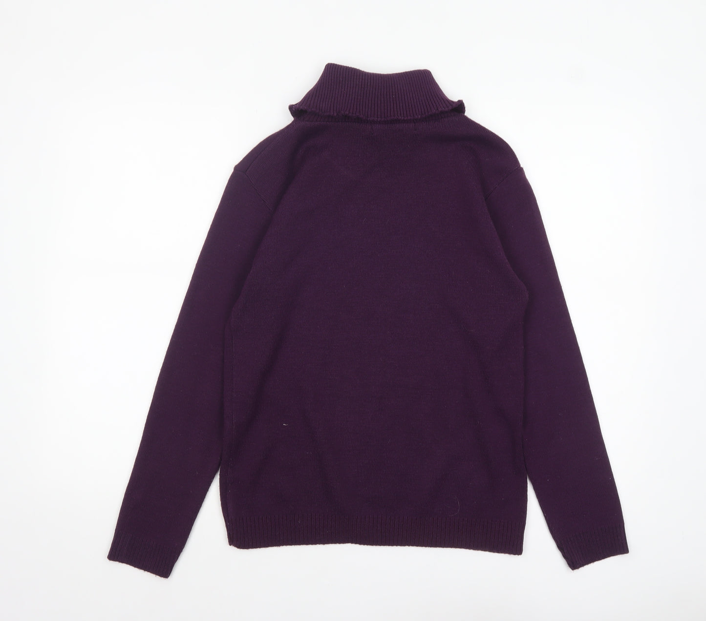 Pure & Natural Womens Purple Roll Neck Knit Jumper Size M