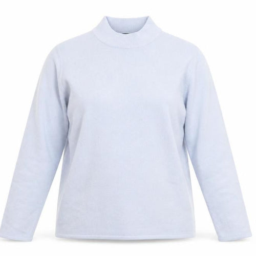 Bonmarché Women's Blue Mock Neck Long Sleeve Knit Jumper Size M