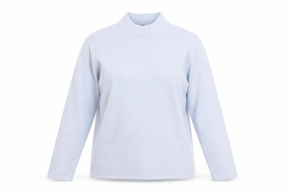Bonmarché Women's Blue Mock Neck Long Sleeve Knit Jumper Size M