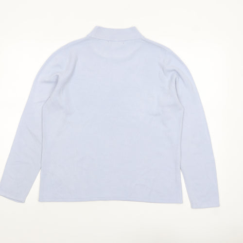 Bonmarché Women's Blue Mock Neck Long Sleeve Knit Jumper Size M