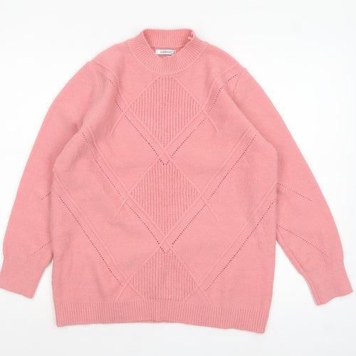 Damart Women Pink Crew Neck Long Sleeve Pullover Jumper M