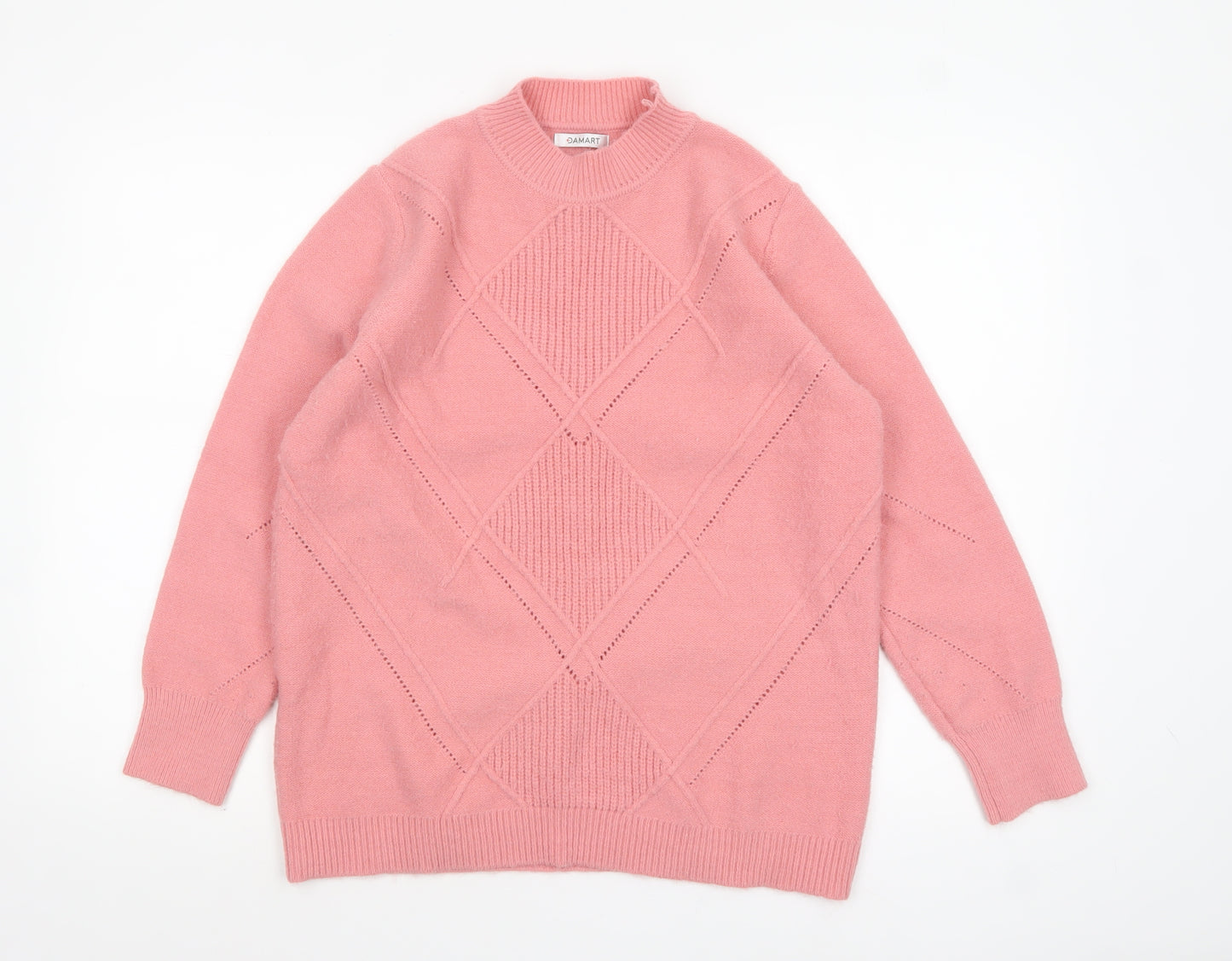 Damart Women Pink Crew Neck Long Sleeve Pullover Jumper M