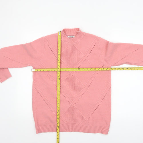 Damart Women Pink Crew Neck Long Sleeve Pullover Jumper M