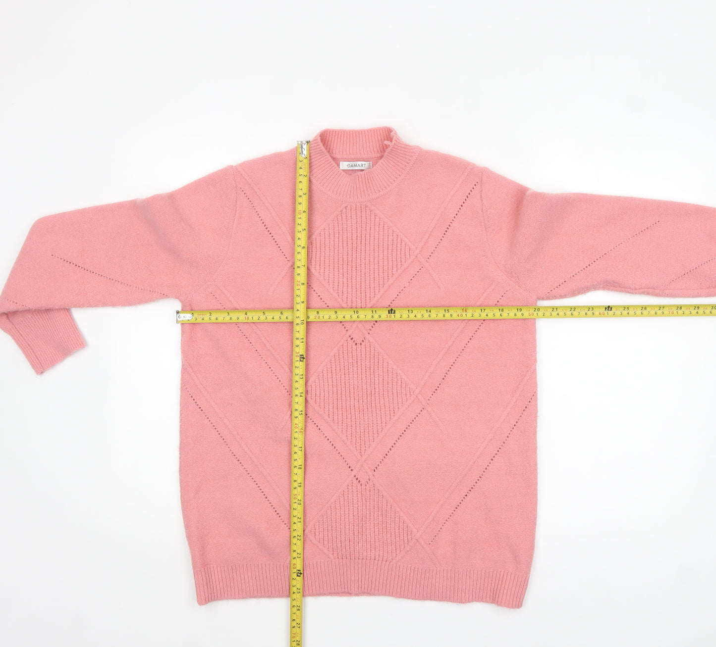 Damart Women Pink Crew Neck Long Sleeve Pullover Jumper M