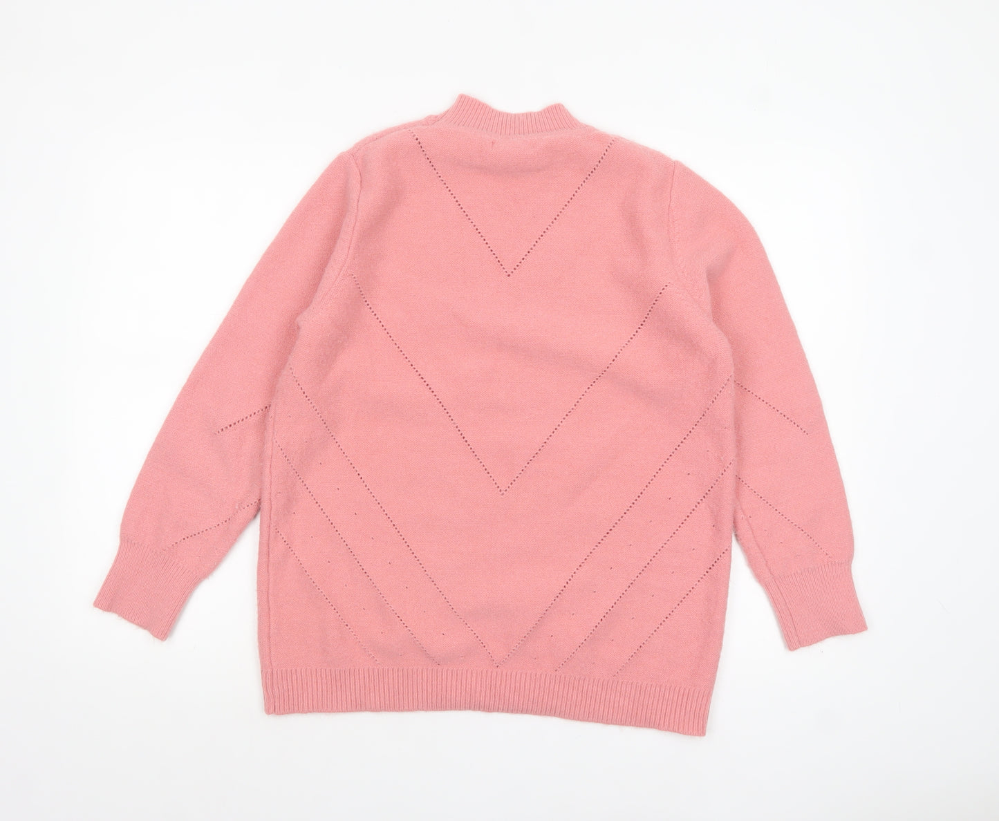 Damart Women Pink Crew Neck Long Sleeve Pullover Jumper M