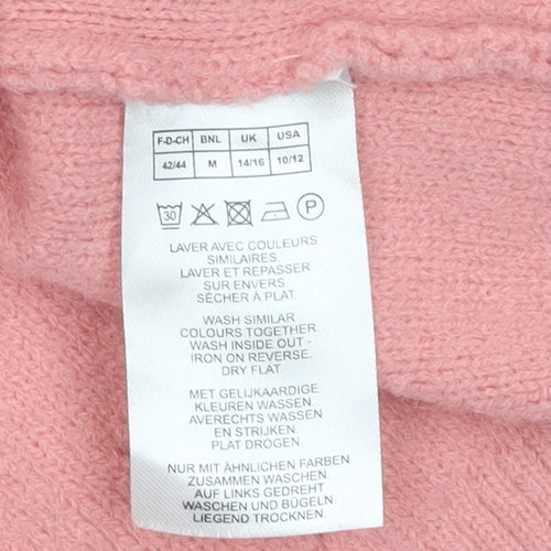 Damart Women Pink Crew Neck Long Sleeve Pullover Jumper M
