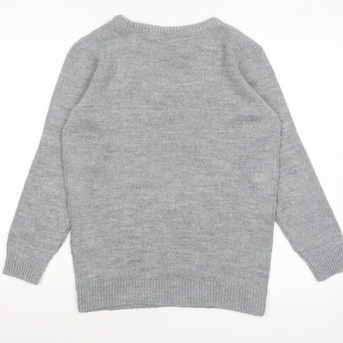Blooming Marvellous Women Grey Sequin Christmas Jumper Size S