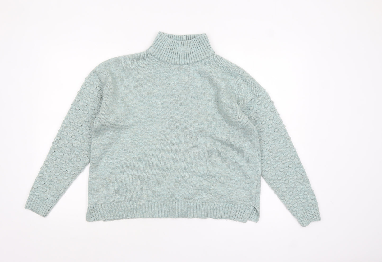 Next Women Green Roll Neck Long Sleeve Acrylic Jumper Size S