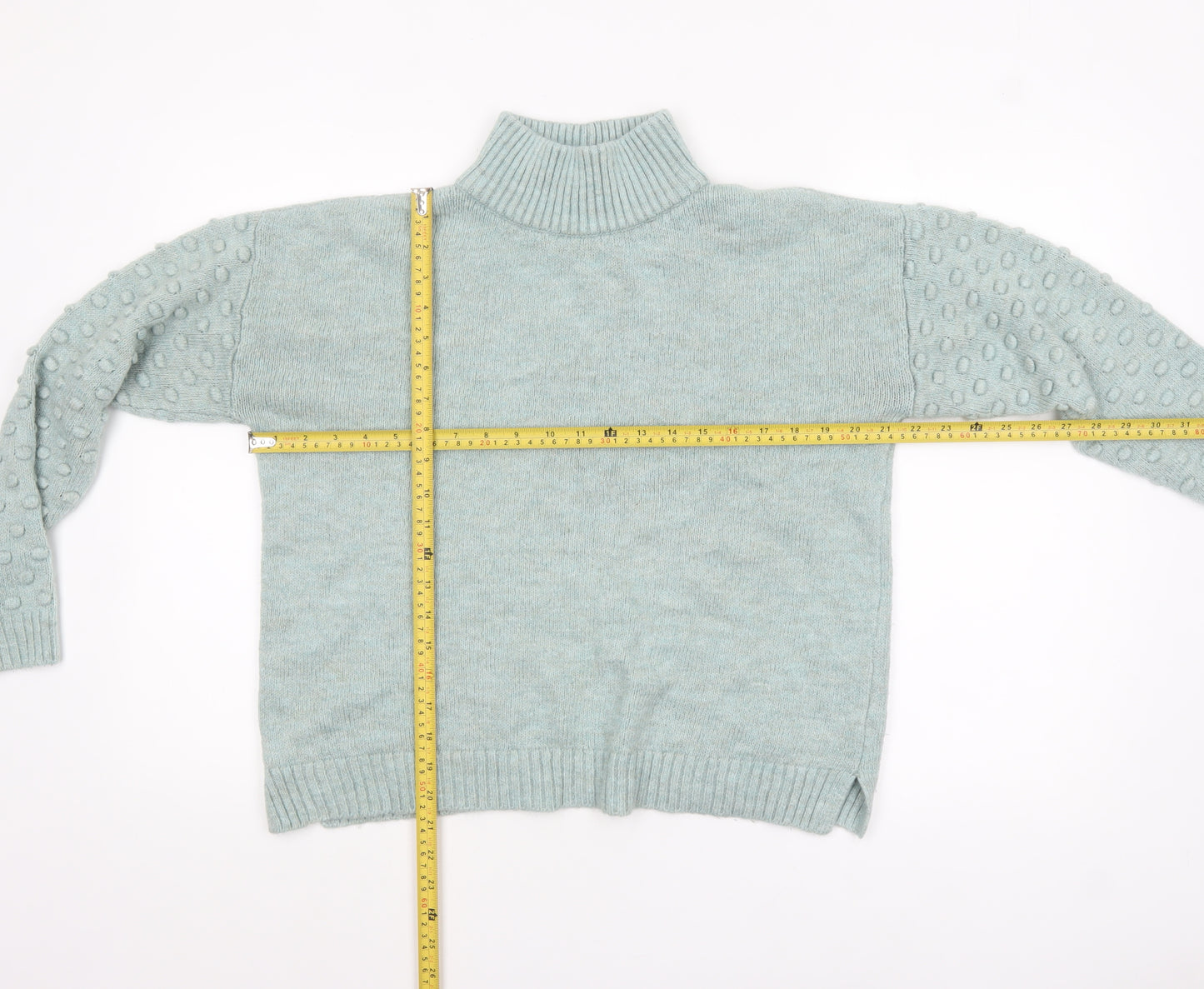 Next Women Green Roll Neck Long Sleeve Acrylic Jumper Size S
