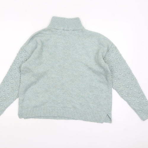 Next Women Green Roll Neck Long Sleeve Acrylic Jumper Size S