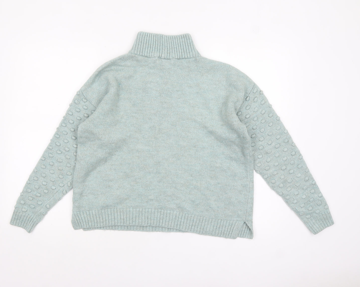 Next Women Green Roll Neck Long Sleeve Acrylic Jumper Size S