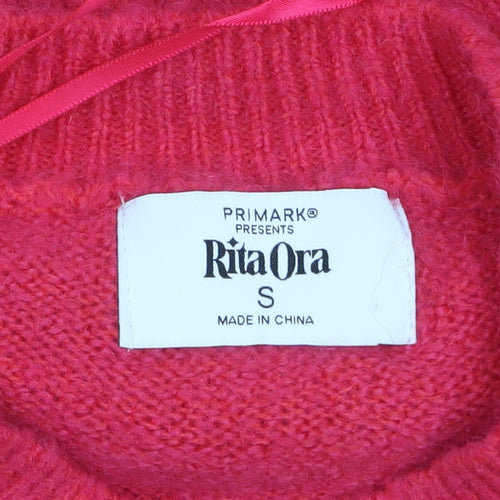Primark Rita Ora Women’s Pink Wool Blend Crew Neck Jumper Size S