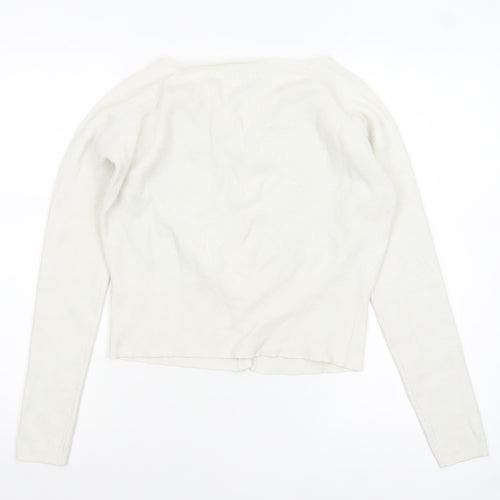 ASOS Design Women Ivory Medium Cardigan Long Sleeve Button Knit