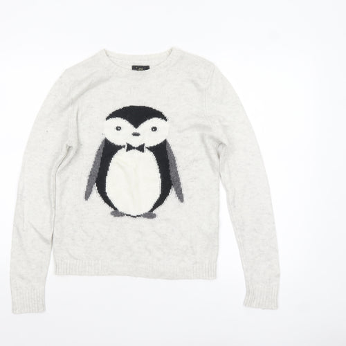 Forever 21 Women’s Grey Penguin Christmas Jumper Size S