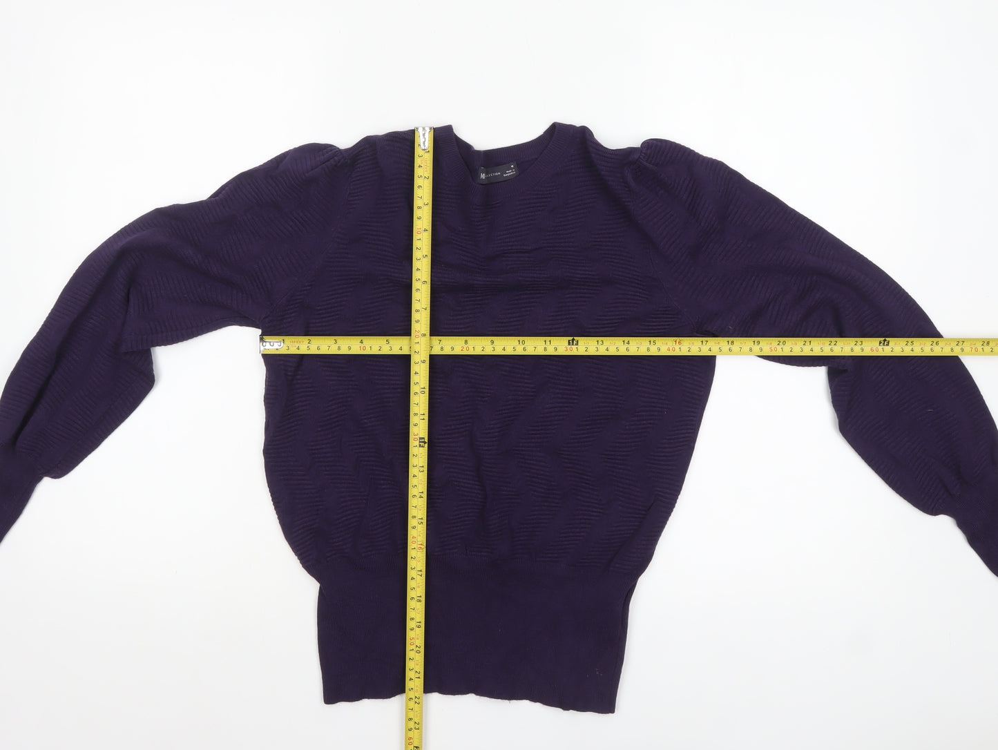 Marks and Spencer Women Purple Crew Neck Knit Pullover Jumper M