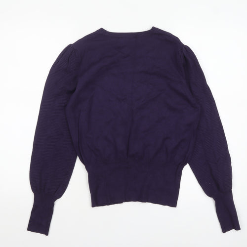 Marks and Spencer Women Purple Crew Neck Knit Pullover Jumper M