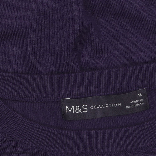Marks and Spencer Women Purple Crew Neck Knit Pullover Jumper M