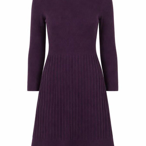 F&F Women’s Purple Knit Fit & Flare Dress Size 8