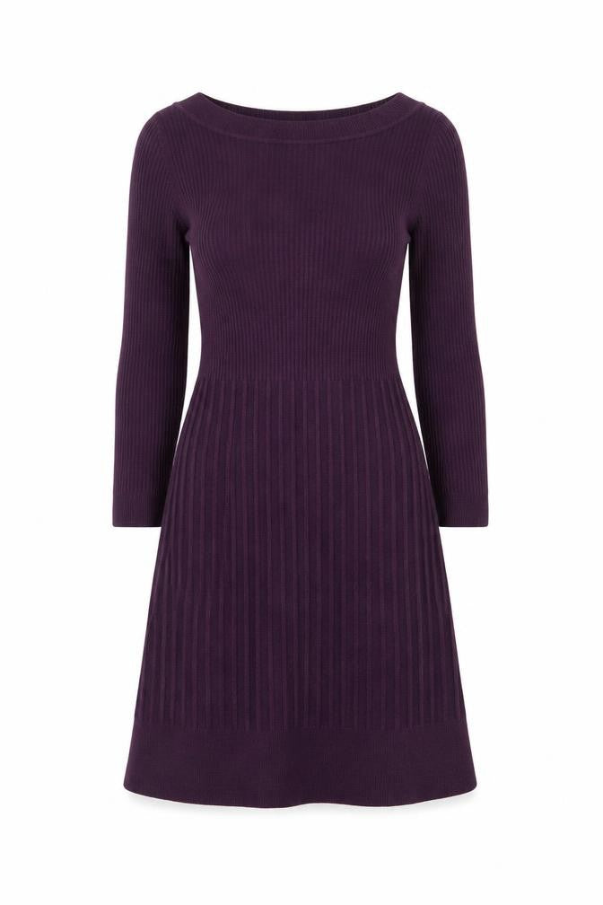 F&F Women’s Purple Knit Fit & Flare Dress Size 8