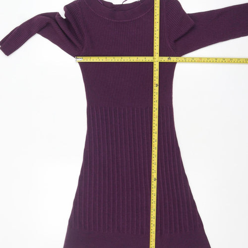 F&F Women’s Purple Knit Fit & Flare Dress Size 8