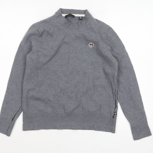 Ted Baker Womens Grey Wool Mock Neck Pullover Jumper Size L