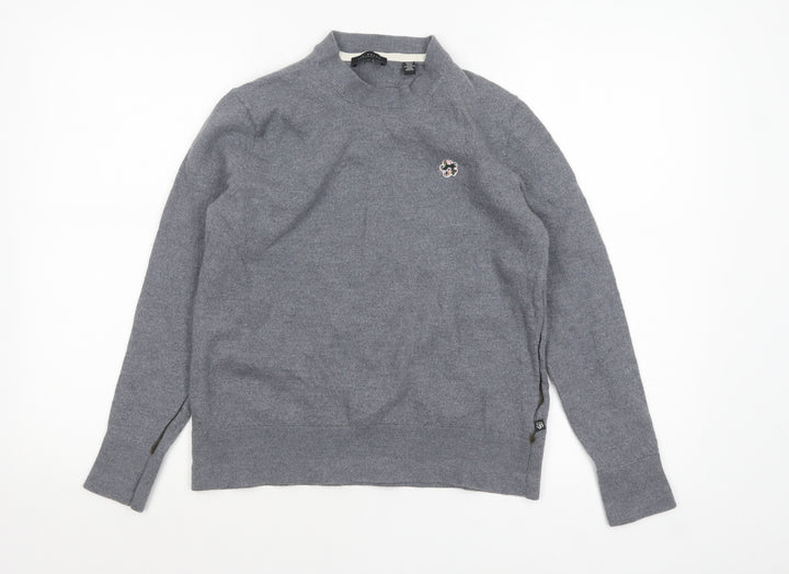 Ted Baker Womens Grey Wool Mock Neck Pullover Jumper Size L