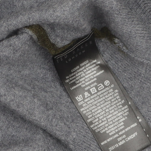 Ted Baker Womens Grey Wool Mock Neck Pullover Jumper Size L