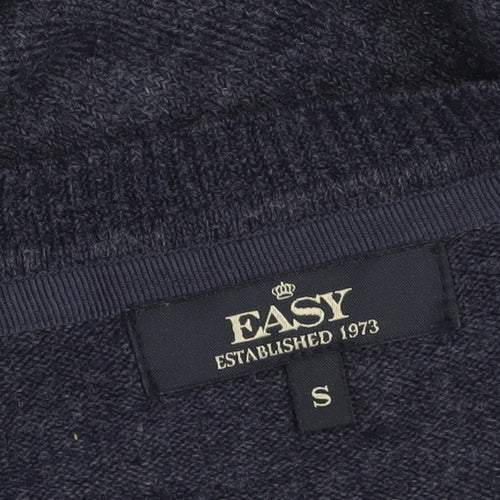 Easy Men's Blue V-Neck Acrylic Pullover Jumper Size S