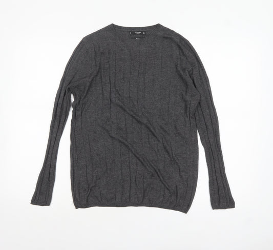 Mango Women’s Grey 100% Cashmere Crew Neck Jumper Size L