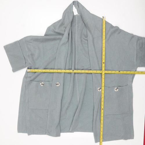 Marla Wynne Women’s Grey XS Open Knit Short Sleeve Cardigan