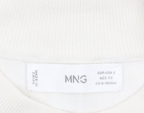 Mango Women's Ivory Mock Neck Knit Pullover Jumper Size S