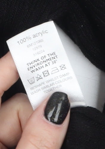 F&F Women’s Black Knit Bodycon Dress Size 8 Long Sleeve