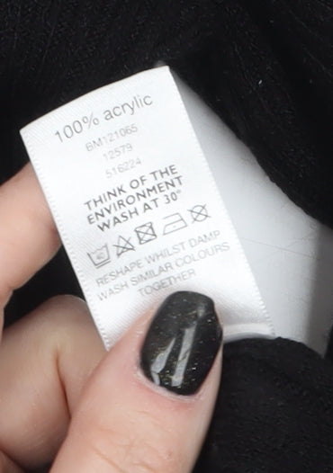 F&F Women’s Black Knit Bodycon Dress Size 8 Long Sleeve
