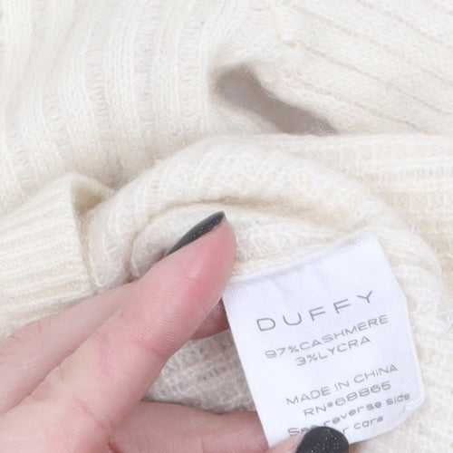 Duffy Women's Ivory Cashmere Long Sleeve Pullover Jumper Size S