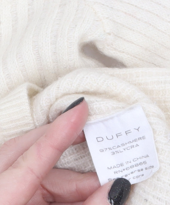 Duffy Women's Ivory Cashmere Long Sleeve Pullover Jumper Size S